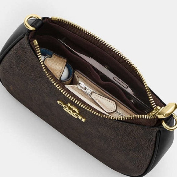 New COACH Teri Mini Crossbody Bag In Signature Canvas With Bow Print - Picture 6 of 10